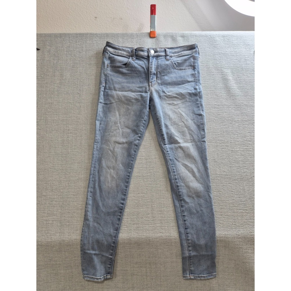 American Eagle Outfitters Jegging Jeans Womens 12 Blue Denim Stretch Skinny Leg